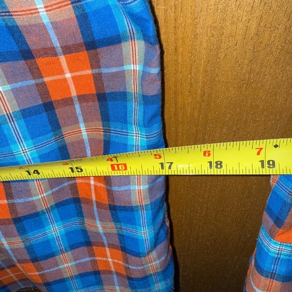 Wrangler Kids Youth Western Plaid Pearl Snap Shirt XL (14-16) Orange Blue - Picture 4 of 9